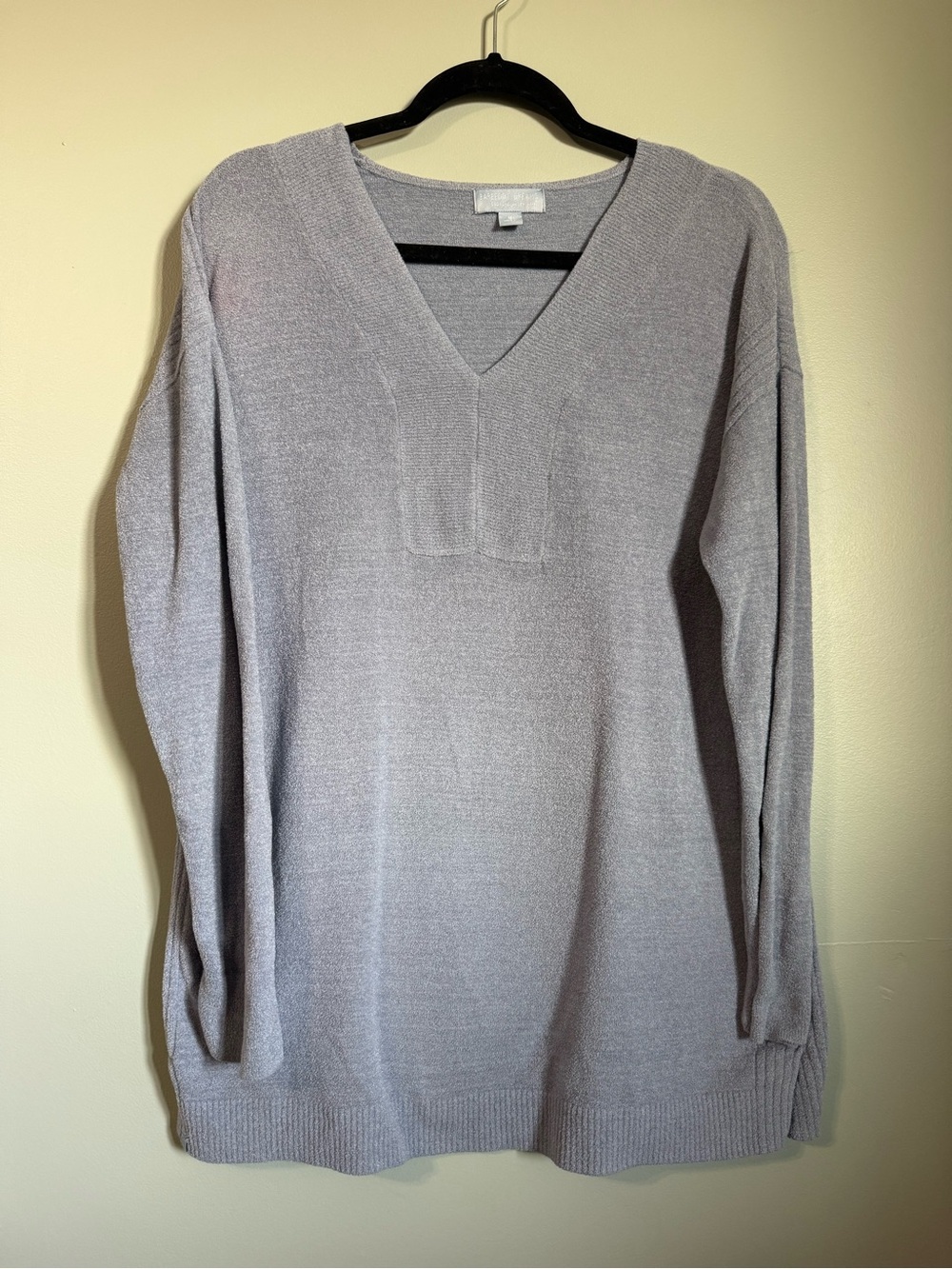Barefoot Dreams CozyChic Ultra Lite V-Neck Tunic Sweater Lavender/Periwinkle -M
